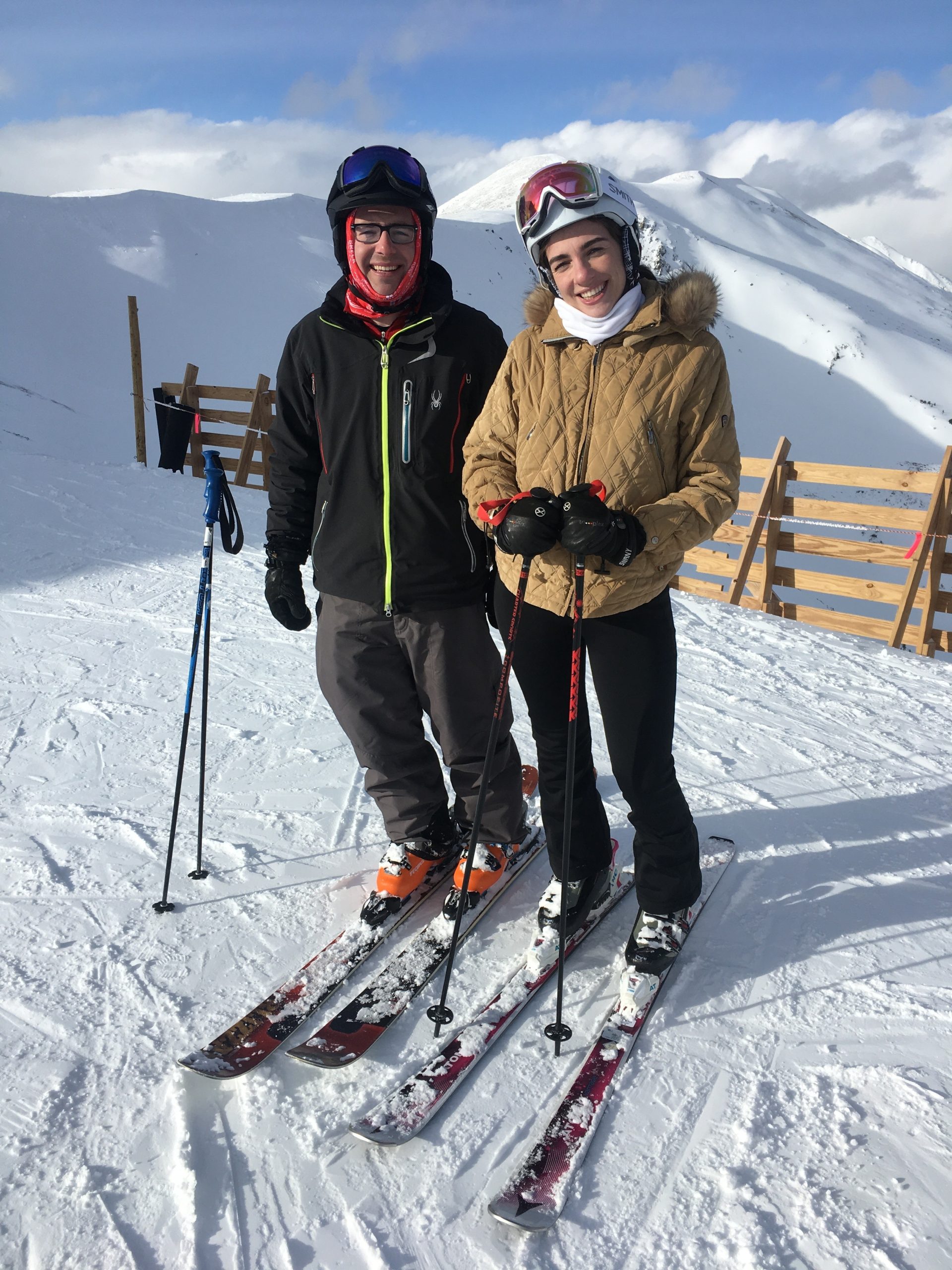 The Bale family enjoying a ski trip