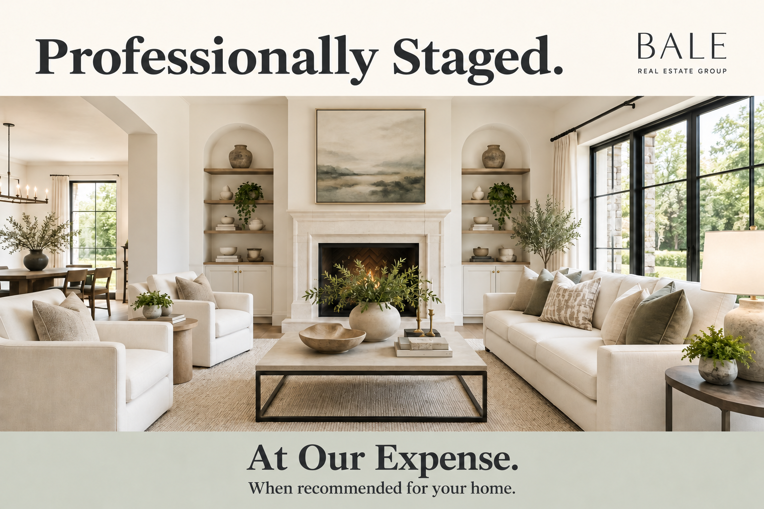 Professionally Staged. At Our Expense. When recommended for your home.
